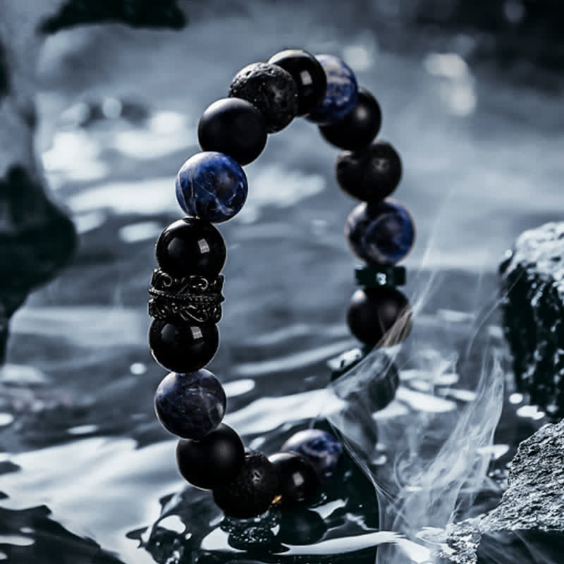 Kralenarmband met Ronde Kralen en Decoratieve Tussenkraal