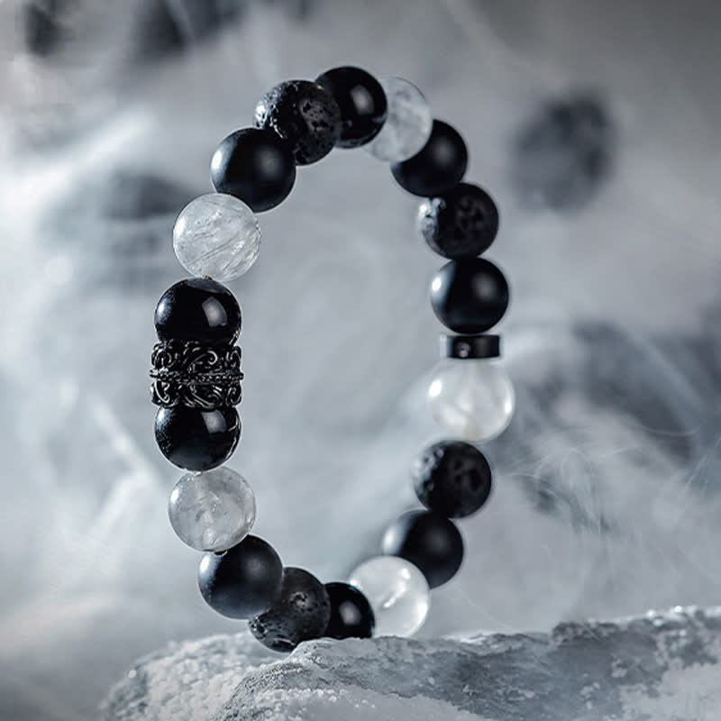 Kralenarmband met Ronde Kralen en Decoratieve Tussenkraal