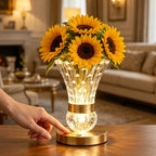 Vaaslamp met Kristalheldere Body en Warm LED‑Licht