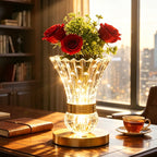 Vaaslamp met Kristalheldere Body en Warm LED‑Licht