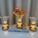 Vaaslamp met Kristalheldere Body en Warm LED‑Licht