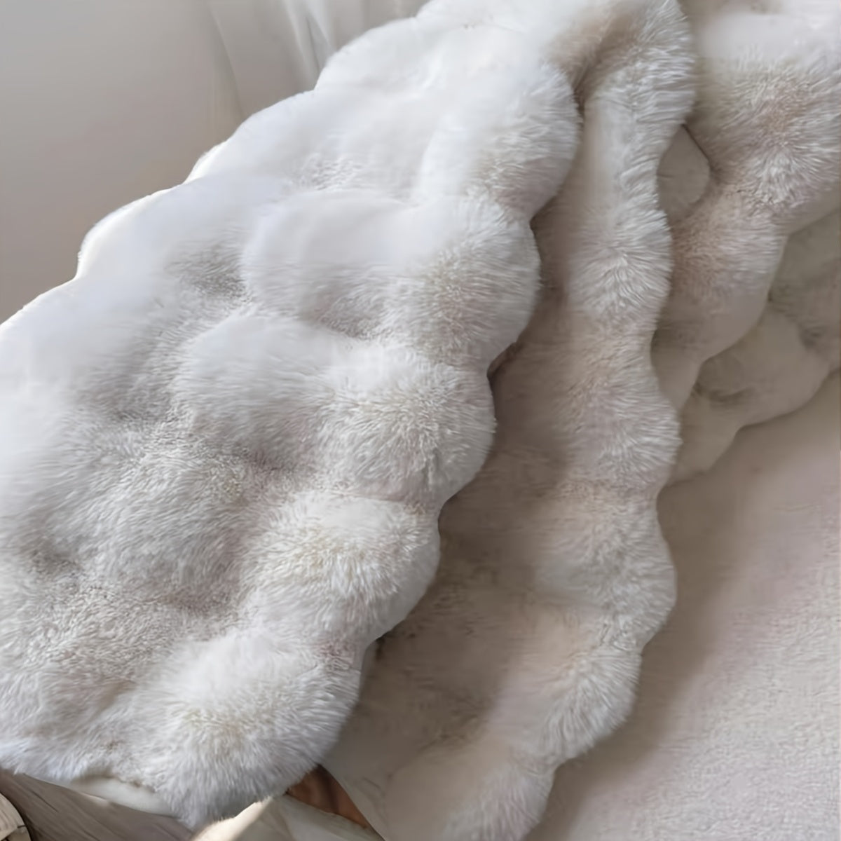Rond Bubble Vloerkleed met Zachte Fleece Structuur