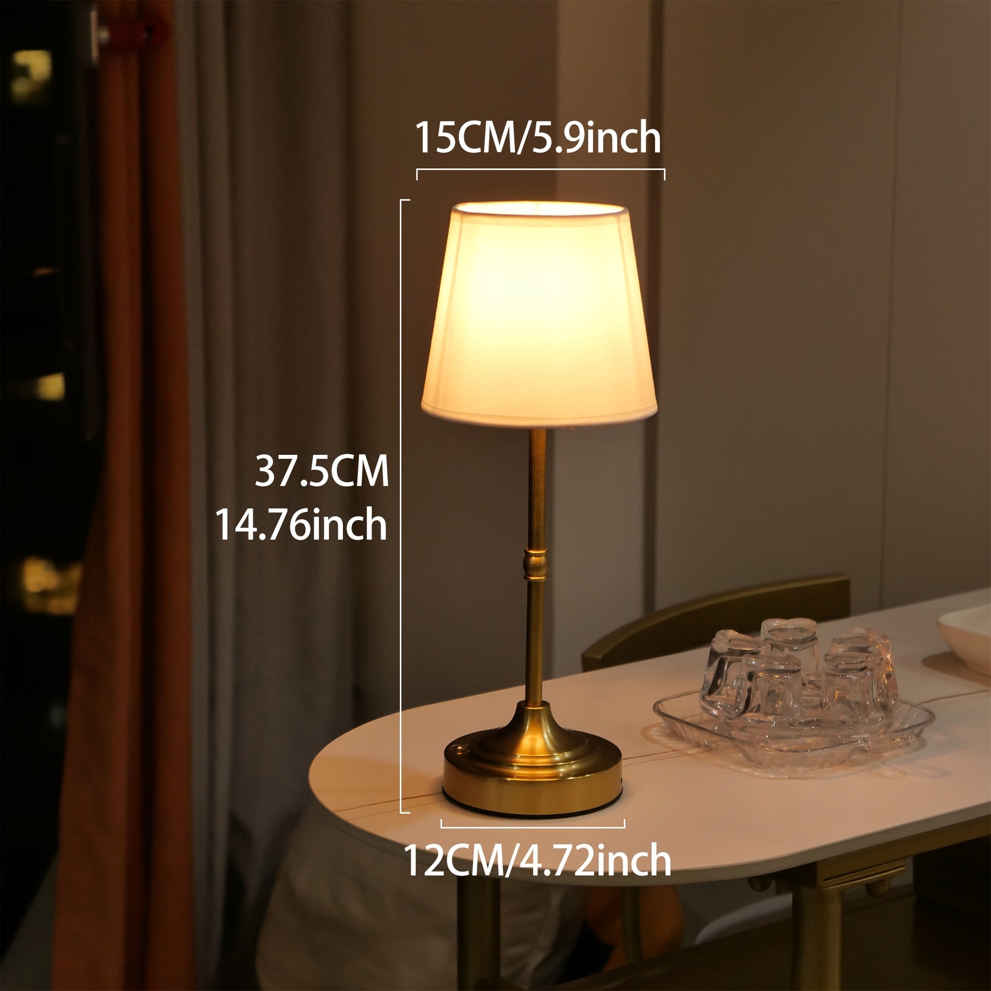 Draadloze tafellamp met touchbediening en USB-oplaadbare accu