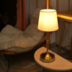 Tafellamp met Stoffen Kap en Oplaadbare Ledverlichting