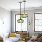 Glas Hanglamp Met Geribbelde Kap En Strakke Buisfitting Voor Zachte Ruimteverlichting