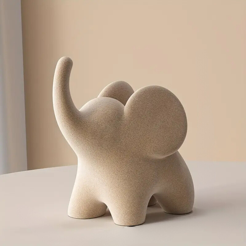 Decoratief Olifantenbeeldje met Fluweelzachte Afwerking van Resin
