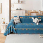 Banksprei van Chenille met Geometrisch Motief en Franjes voor de Bank