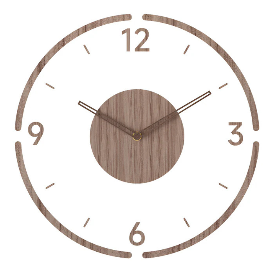 Acryl Wandklok met Houten Accent en Stil Uurwerk