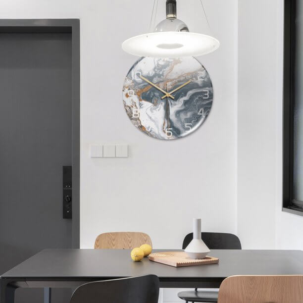 Wandklok Marmorlook Stil Elegant Tijdloos Interieuraccent