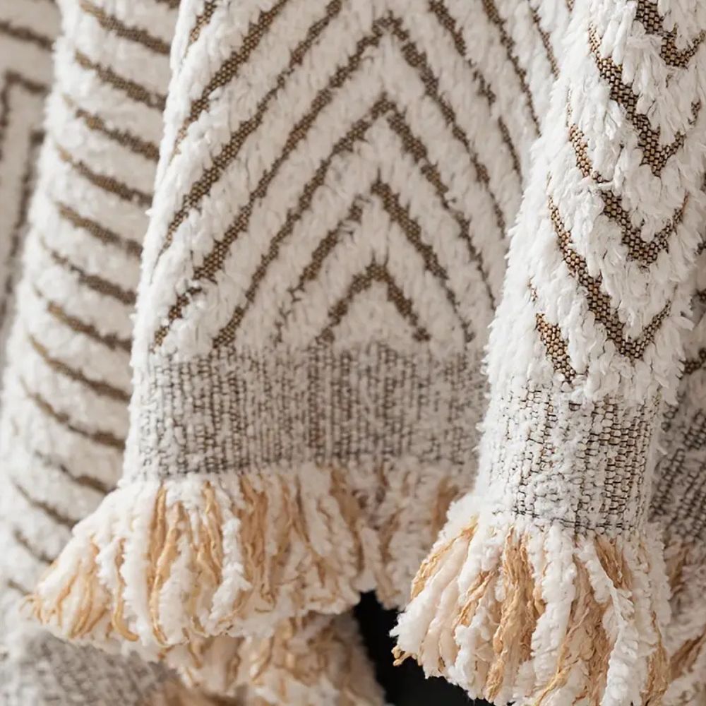 Bankhoes Met Herringbone Weefstructuur En Antislip Afwerking
