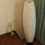 Scandinavische Rijstpapier Vloerlamp met Houten Voet
