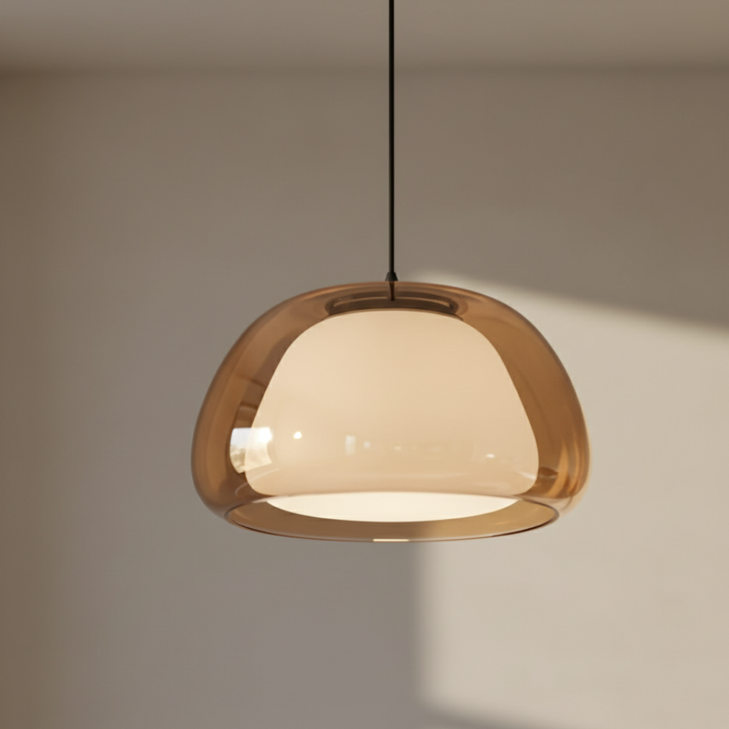 Hanglamp met Glazen Koepel en Verstelbare Ophanging