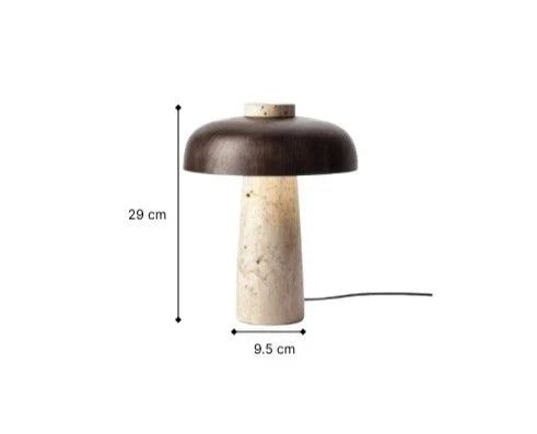 Minimalistische Tafellamp Met Natuurlijke Stenen Voet En Zacht LED-Licht