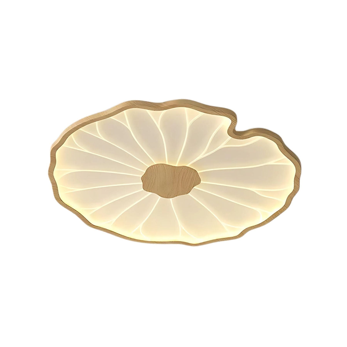 Plafondlamp Met Platte Vorm En Moderne Houtstructuur