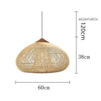 Rieten Hanglamp Met Handgevlochten Kap En Zachte Natuurlijke Lichtspreiding