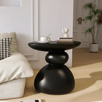 Ronde Bijzettafel met Minimalistisch Ontwerp en Stevige Moderne Steenlook