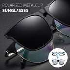 Opvouwbare Clip-On Gepolariseerde Zonnebril voor Brildragers met UV400 Bescherming