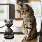 Meditatie Kat Beeldje van Resin met Symbolische Betekenis