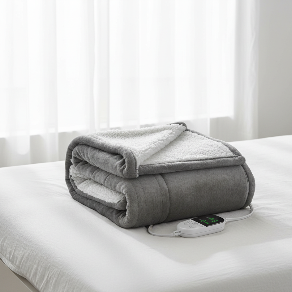Elektrische Fleece Deken met Instelbare Warmte en Zachte Comfortstructuur