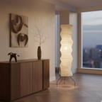 Japanse Vloerlamp met Organische Vorm en Zachte Rustgevende Sfeerverlichting