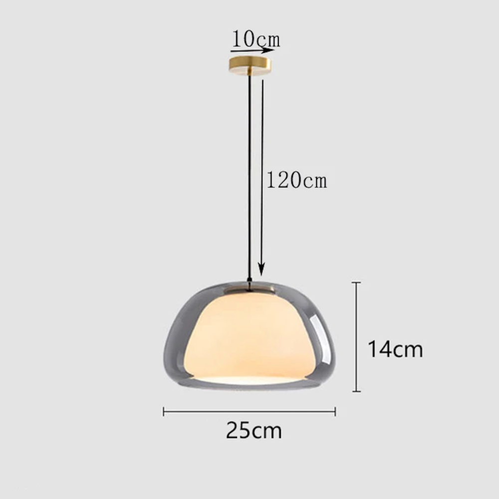 Hanglamp met Glazen Koepel en Verstelbare Ophanging