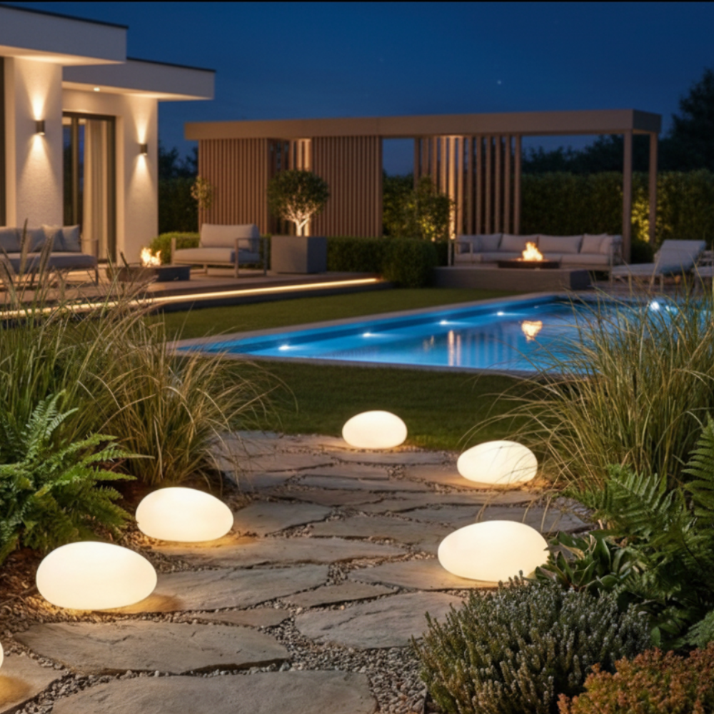 Solar Buitensteenlamp met Natuurlijke Steenlook en Zachte Sfeerverlichting