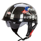 Carbon Half‑Face Motorhelm met Lichtgewicht Constructie en Veiligheidscertificering