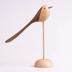 Scandinavische Houten Vogelsculpturen – Set van 2