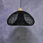 Rieten Hanglamp Met Handgevlochten Kap En Zachte Natuurlijke Lichtspreiding