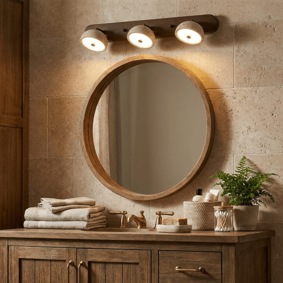 Travertin Wandlamp Met Slank Profiel En Warme Lichtgloed Voor Moderne Ruimtes