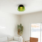 Glazen Plafondlamp Met Gelaagde Vorm En Moderne Sfeerverlichting