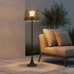 Buitenlamp met Gevlochten Kap en Warme Weerbestendige LED‑Sfeerverlichting