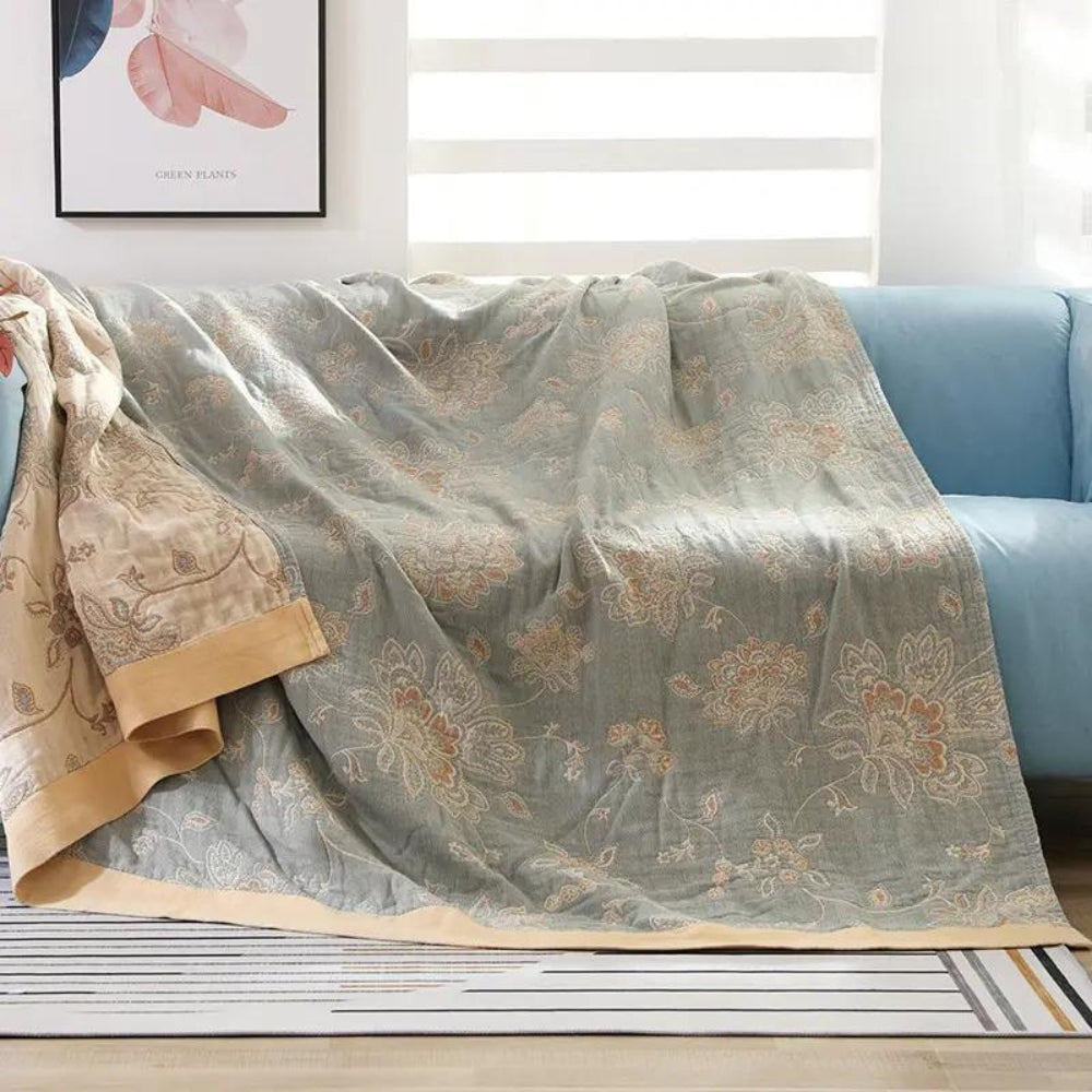 Jacquard Deken Met Bloemenpatroon Voor Comfortabel Gebruik Tijdens Alle Seizoenen