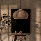 Rieten Hanglamp Met Handgevlochten Kap En Zachte Natuurlijke Lichtspreiding