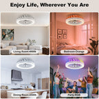 Plafondventilator met RGB LED-Verlichting en Dimbare Lamp voor Woonkamer