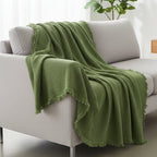 Katoenen Mousseline Plaid met Franjes voor Bank, Bed en Woonkamer