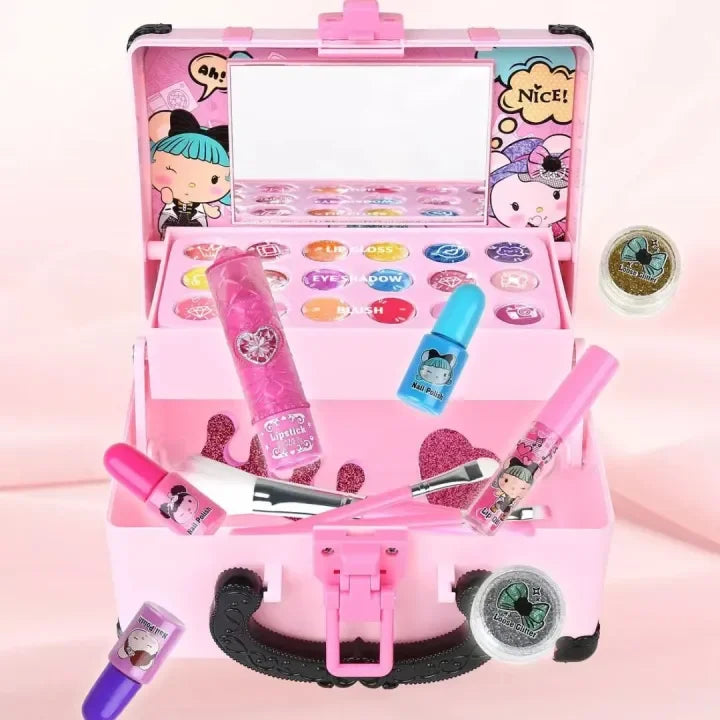 Kinder Make-Up Set Met Draagbare Opbergkoffer Voor Creatief En Fantasierijk Speelplezier