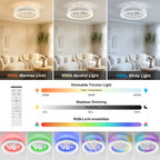 Plafondventilator met RGB LED-Verlichting en Dimbare Lamp voor Woonkamer