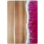 Acaciahouten snij- en serveerplank met decoratieve harsinleg