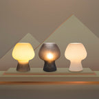 Glazen Tafellamp met Geribbelde Kap en Dimbare Ledverlichting