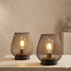 Draadloze Tafellamp met Warm LED‑Licht en Oplaadbare Metalen Constructie