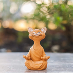 Meditatie Kat Beeldje van Resin met Symbolische Betekenis