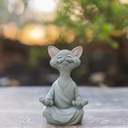 Meditatie Kat Beeldje van Resin met Symbolische Betekenis