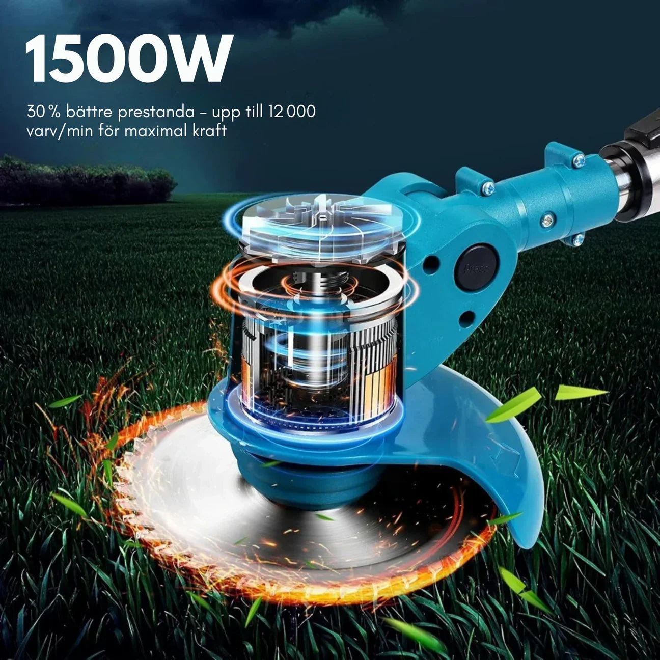 Draadloze 36V Grastrimmer met Wielen voor Efficiënt Tuinonderhoud