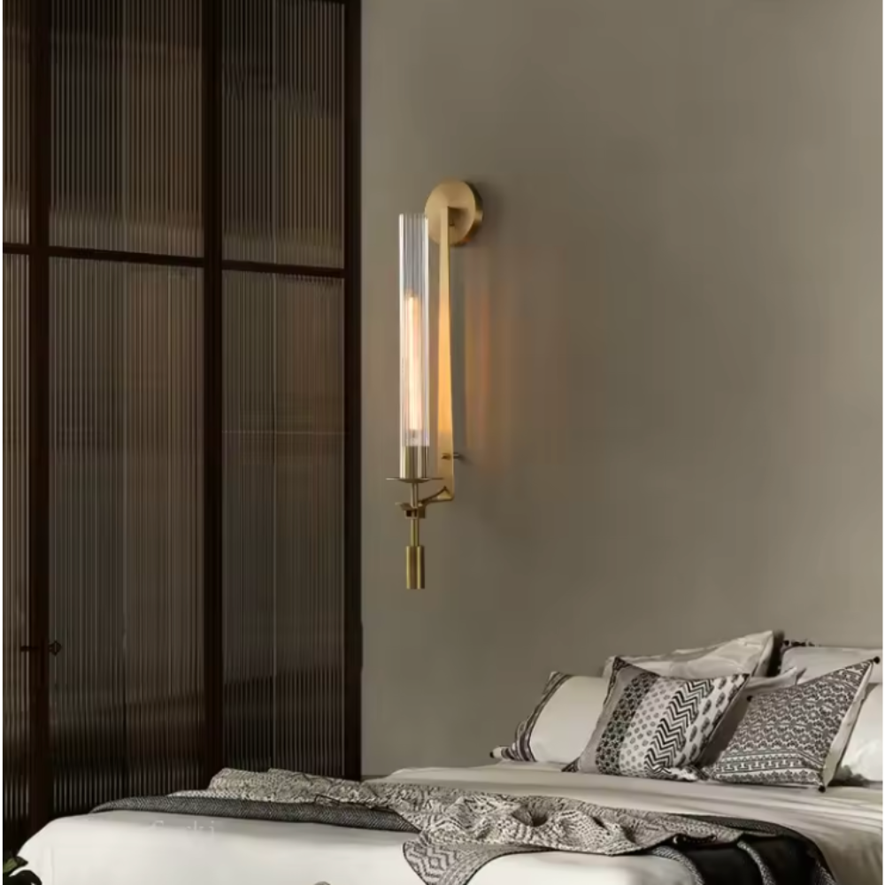 Wandlamp met Verticale Glasstructuur en Zachte Moderne Sfeerverlichting