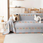 Banksprei van Chenille met Geometrisch Motief en Franjes voor de Bank