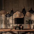 Rieten Hanglamp Met Handgevlochten Kap En Zachte Natuurlijke Lichtspreiding