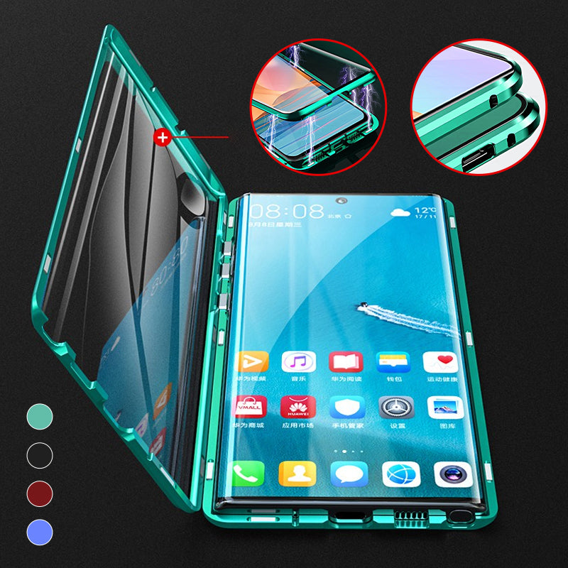 Magnetisch Telefoonhoesje met Gehard Glas voor Samsung Smartphones