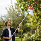 Telescoop‑Fruitplukker Met Rvs Steel En Vangkorf