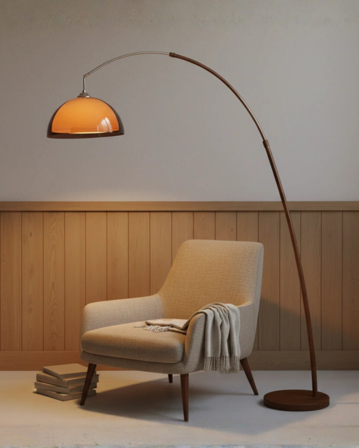 Boogvloerlamp met Elegante Boogarm en Zachte Ruimteverlichting